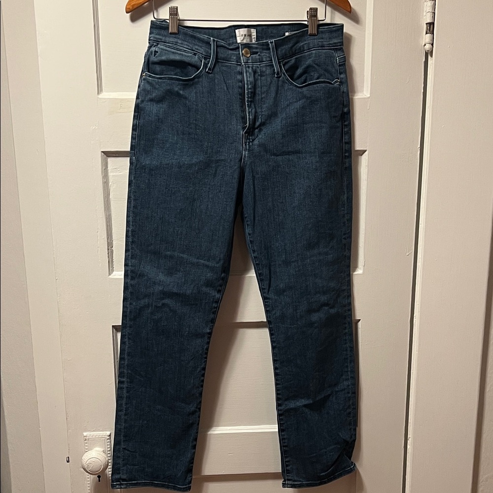 Frame Le High Skinny Classic Blue Denim Jean. Size 32.